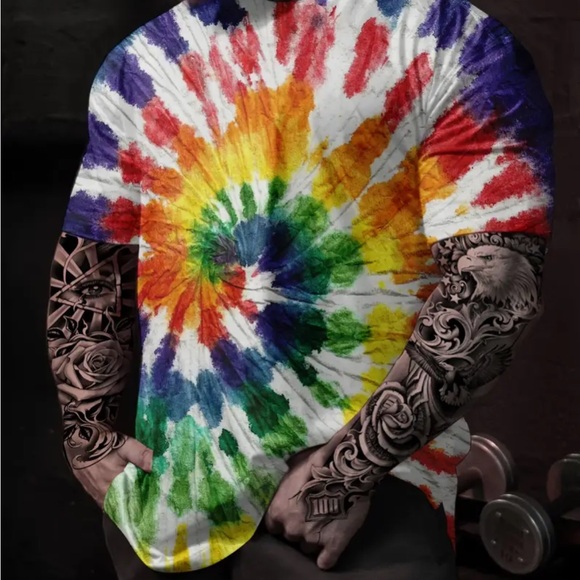 NWT!!! Tie-Dye Multicolor Men's Shirt - Picture 1 of 6